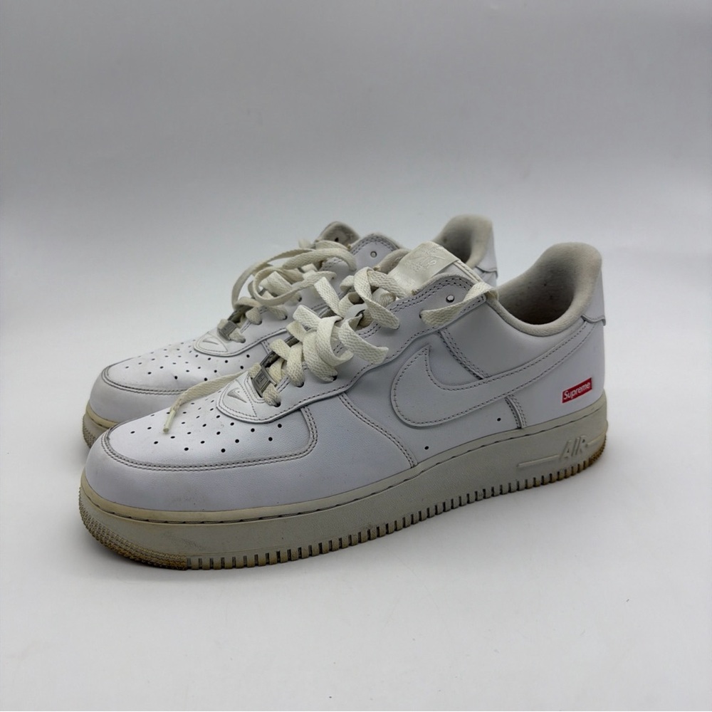 Nike Air Force 1 x Supreme Low Box Logo - White - Size 12